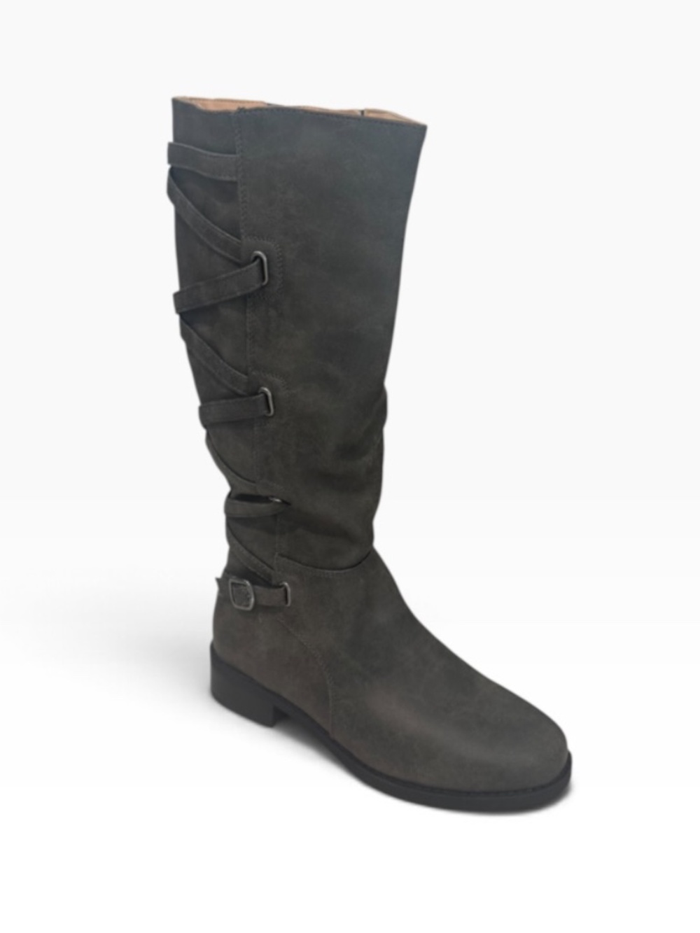 Journee Collection Women's Wide Calf Carly Boot, Charcoal Size 7 - NWB